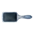 Plastic detangling hair brush with black cushion