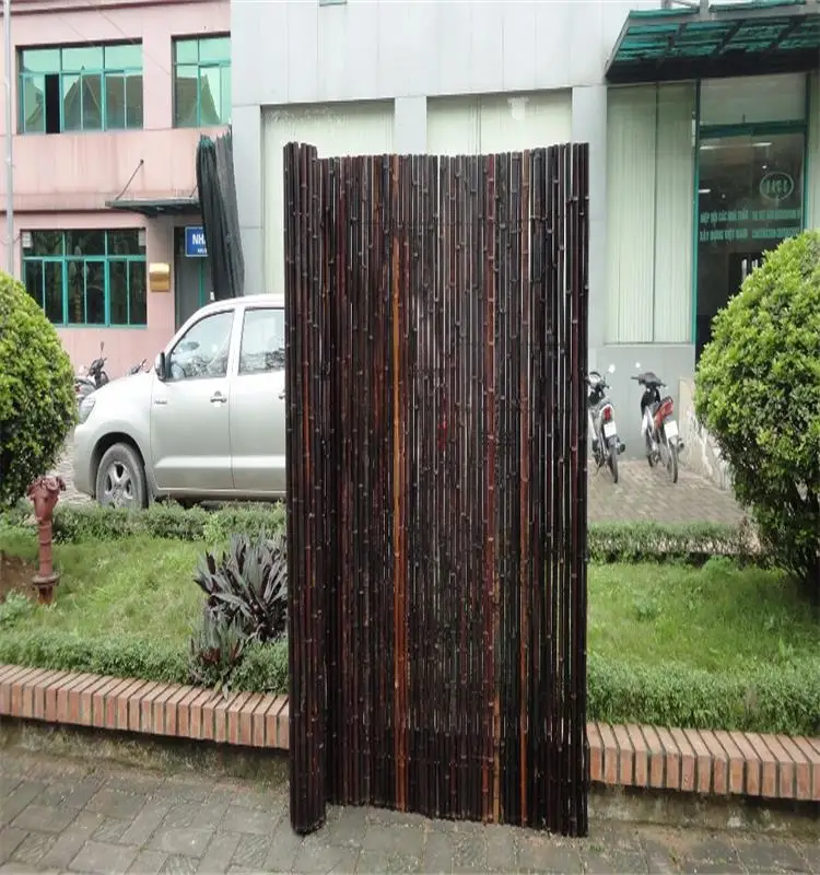 Carbonized brown decorative black bamboo fence for sale
