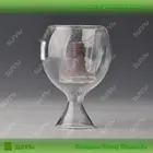 Fashion acrylic double wall wine glass with lid and straw