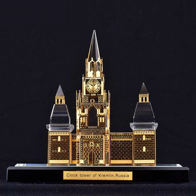 crystal kremlin clock tower of russia building model