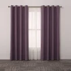 High quality linen look hotel drapery windows curtains with attached valance