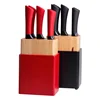 5 pcs non-stick coating knife set obsidian kitchen knife with wooden block