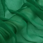Howmay crinkle georgette silk fabric for clothing 5m/m 55"cm 140cm 100% pure silk fabric green transparent for scarf dress