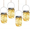 2M 20 Led Hanging Glass Patio Lantern Table Decoration Mason Jar Lid Solar Light String