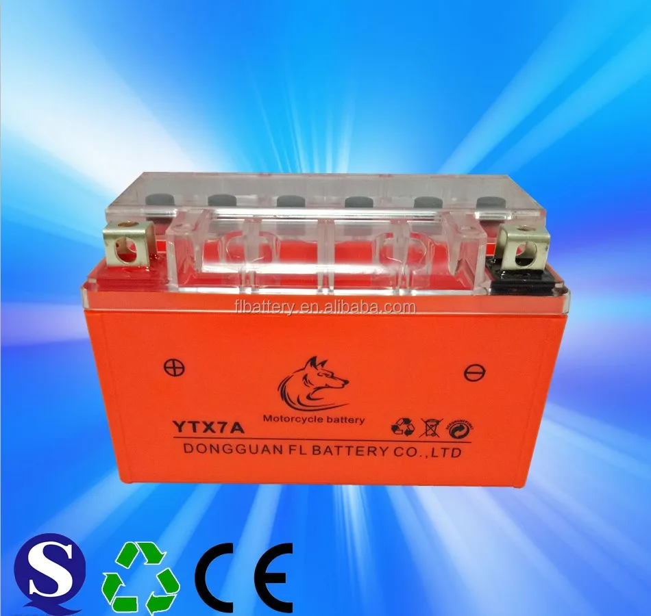 YTX7A-BS 12V 7AH motorcycle battery mf lead acid battery