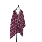 Red fashion ladies knitted cashmere scarf tartan scarf