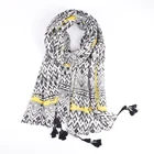 Wholesale 2019 new arrival ladies black islamic hijab pashmina shawl fashion big scarf geometric print tassel scarfs