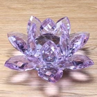wholesale lotus lower shape decoration crystal glass candle holder