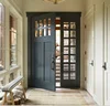 Modern elegant modern front entry door, solid wood main door design with tempered glass insert with side lite