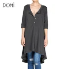 Women's New Half Sleeve High Low Loose Cotton Long Tunic Tops To Wear With Leggings