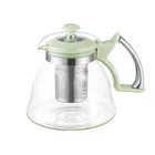 Flower Tea Double Teapot and Kettle 1000ML Clear Glass Tea Set