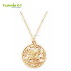 Beautiful gold chain custom pendant necklace with company logos