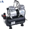 HSENG Pro 1/4HP Twin-cylinder Airbrush Compressor 3-7 Bar 3.5L Air Tank For Decorating Body Art