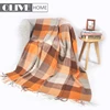 High Quality 100% Acrylic Woven Plaid Sofa Throw Blanket for home/travel