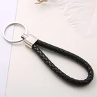 Promotion Hand Knitting Leather Strap Rope Car Keychain For Keys