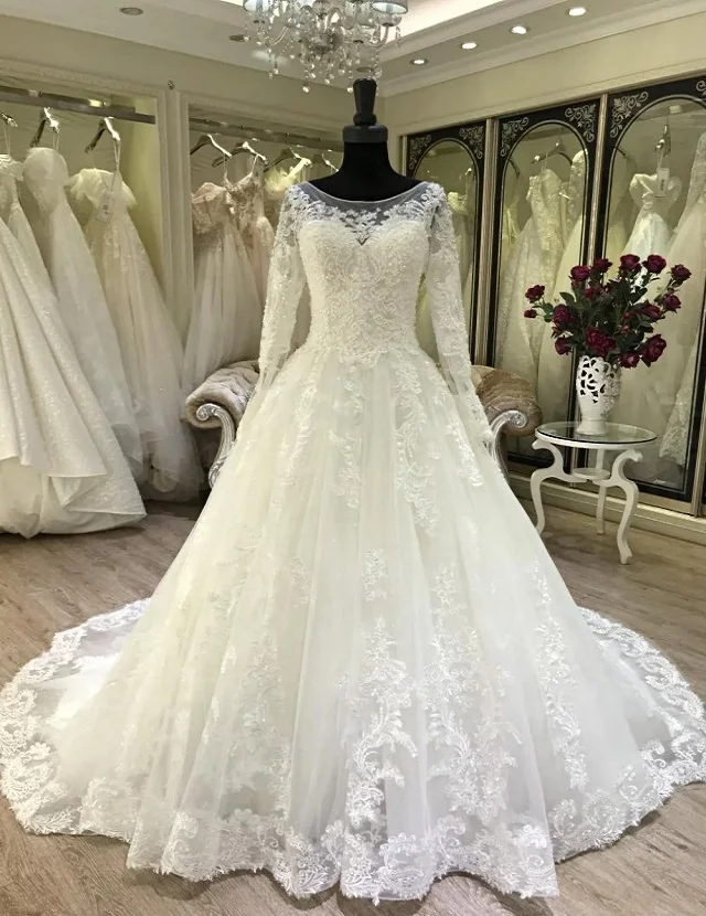 2019 نمط جديد الفتيات الإسلامية ثوب زفاف فستان الزفاف