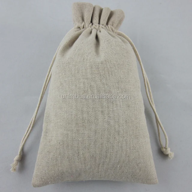 bag/cheap linen drawstring pouches/cotton linen gift pouch bag
