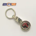 custom China manufacturer keychain metal customized fashion design Key chain With Logo 1.25inch high polish sliver double sides