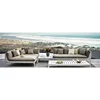 Classic hotel sectional full Sofa set waterproof fabric seat aluminium framepatio beach lounge Garden rattan wicker sofa
