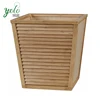 Bamboo Wood Kitchen Trash Can Outerdoor Waste Bin Garbage Basket Holder