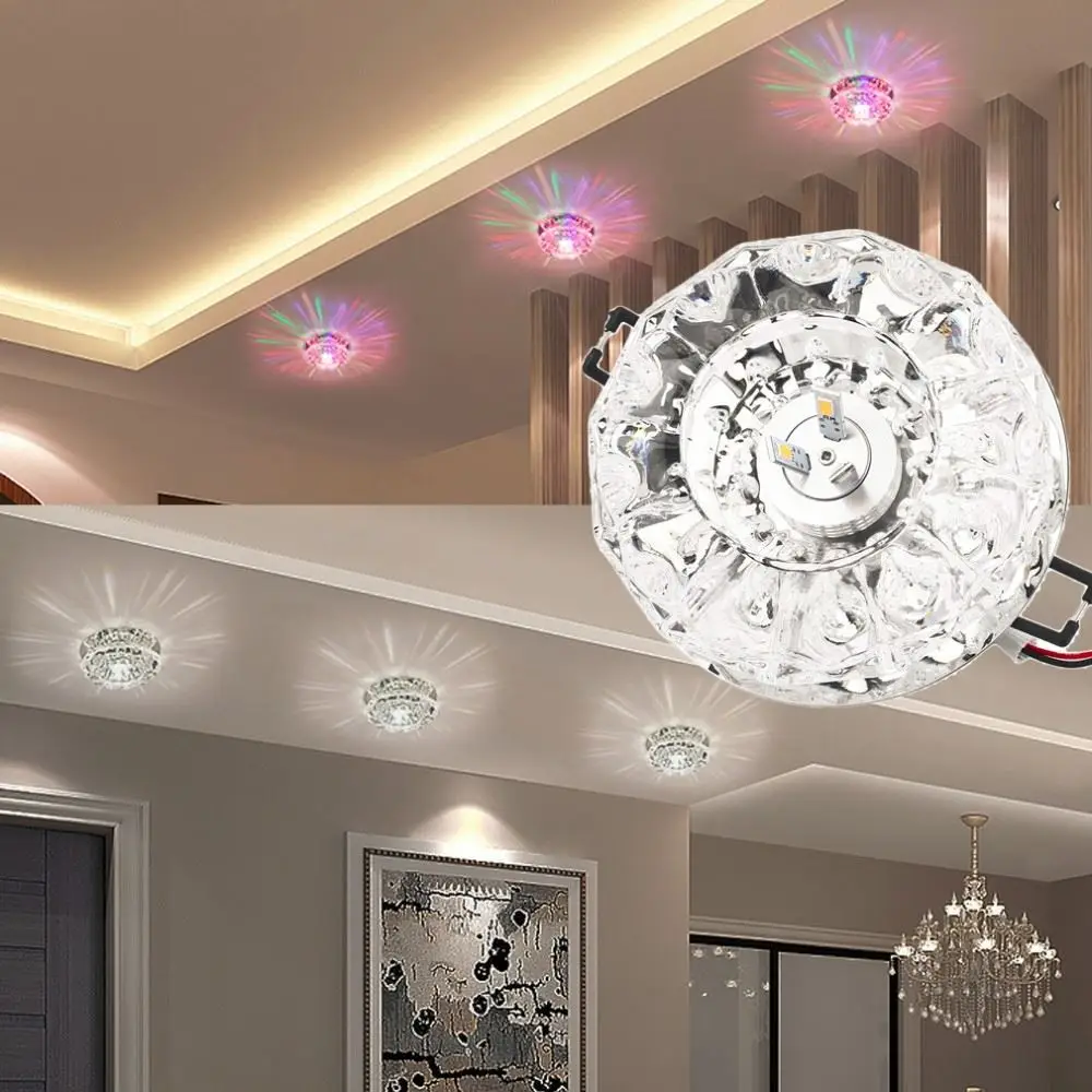 Exquisite 3W LED Modern Crystal Ceiling Light Fixture Lamp Lighting