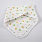 100% muslin cotton cute waterproof dots print baby bandana teething microfiber bibs 4 pack in stock