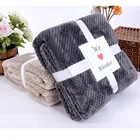 promotion super soft solid coral fleece soft mexican waffy blanket