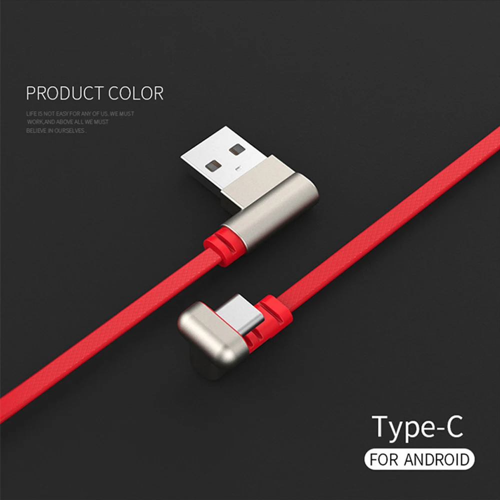 6ft 2.4A Fast Charging Type C USB Cable 180 Degree Game Cord for Samsung S10 S9 S8 - ANKUX.COM