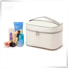 Beige white custom make up organizer beauty case