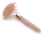 Elegant Handheld Matte Jade Authentic Rose Quartz Face Roller