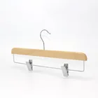 trouser coat clothes wooden hanger with clip