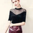 Good Quality Sexy Women Clothing Round Neck Half Sleeves Ladies Shirt & Tops