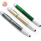 New design multi-function pen LED logo light up stylus tool ballpoint pen with screen wipe push button