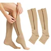 Wholesale Toeless Knee High Medical Zipper Compression Socks for Women and Men
