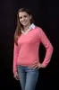 Pink Ribbon Long Sleeve V-Neck Sweater