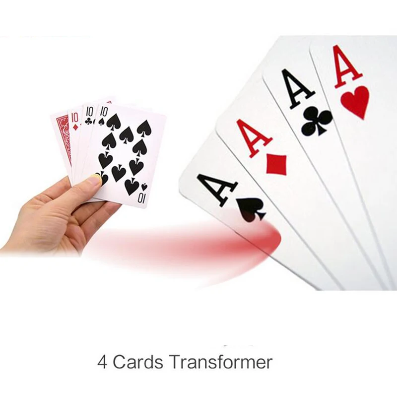 4 Cards 10 To A Transformer Magic Tricks Magic Props Close Up Magic Toy Kids Toy 