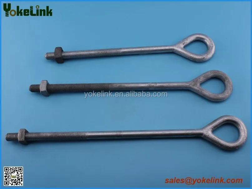 Hot Dip Galvanized per ASTM A 153 oval eye bolt