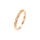 12629 Xuping fashion women jewelry simple design zircon channel set rose gold finger ring