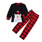 Wholesale child sleepwear two Pieces Pajamas 100% Cotton Kids Pajamas Clothing Sets Christmas Pyjama Set