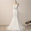 ZH0345Q Bridal Mermaid Tail Wedding Dresses Lace Cap Sleeveless Bride Gowns Cheap Bridal Wear
