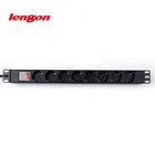 1U 19 inch 8 way German Socket Schucko Rack PDU Power Distribution Unit