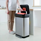 50L waste bin compactor kitchen trash compactor stainless steel