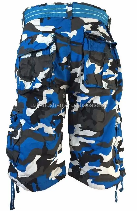 blue camo cargo shorts