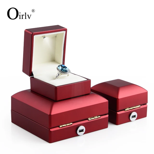 oirlv new arrival custom red rubber paint plastic jewelry boxes