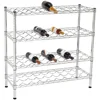 4 Tier Chrome shelf wine rack unit Adjustable Wire Shelving Unit for Kitchen bar