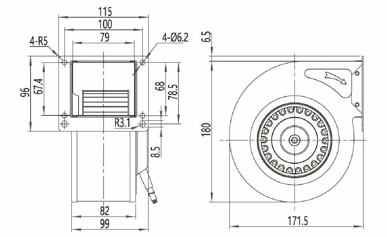 Centrifugal Blower, LONGWELL, 120 - detail 10
