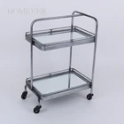 wholesale silver metal 2 tire rolling end table side table with the wheels