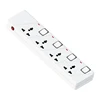 4 way socket with Individual Switch and Light Universal Power Socket
