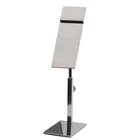 Luxury shinning silvery metal shoe display stand for shop
