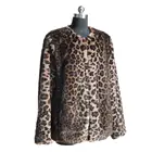 Wholesale fashion womens faux fur coat winter warm new leopard print fleece shearling coat